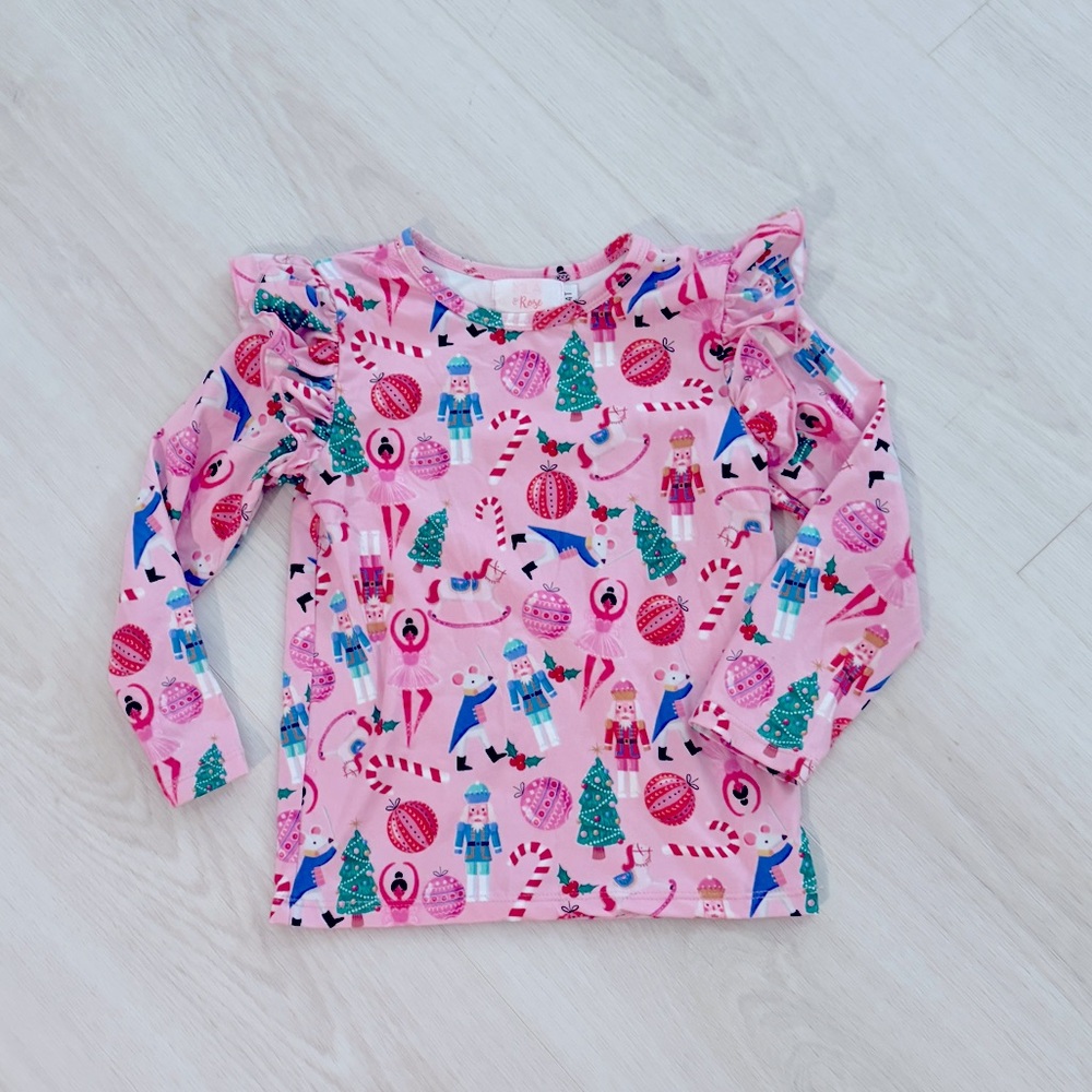 Festive Pink Long Sleeve Top